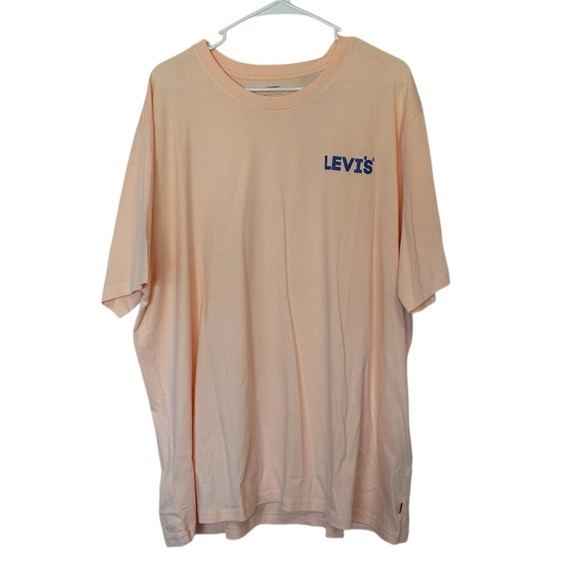 Levi’s Men's Relaxed Fit Short Sleeve Crewneck Logo T-Shirt Size XXL Peach NWT - Picture 1 of 10